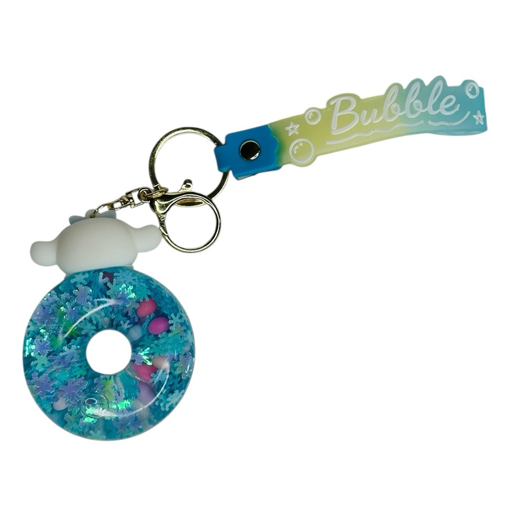 SANRIO Cinnamoroll Acrylic Glitter Quicksand Bottle Key Chain Bag Charm - Picture 7 of 8